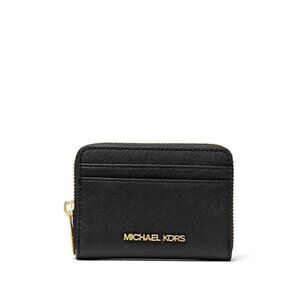 New Michael Kors Jet Set Travel Medium Saffiano Leather Wallet Black